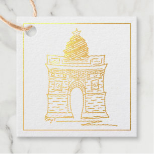 Étiquette-cadeau Arc de Noël New York New York New York Arc de Carr