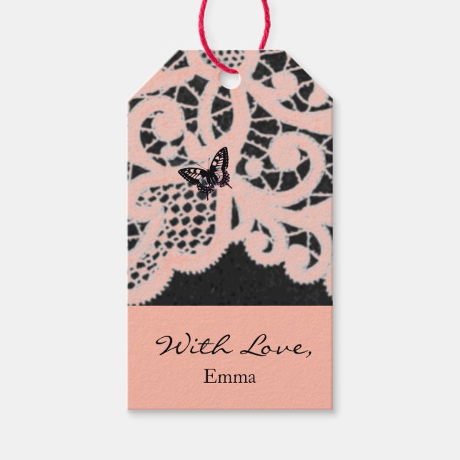 Étiquette cadeau "AVEC AMOUR" LACE DE PAIX AVEC NO (Devant)