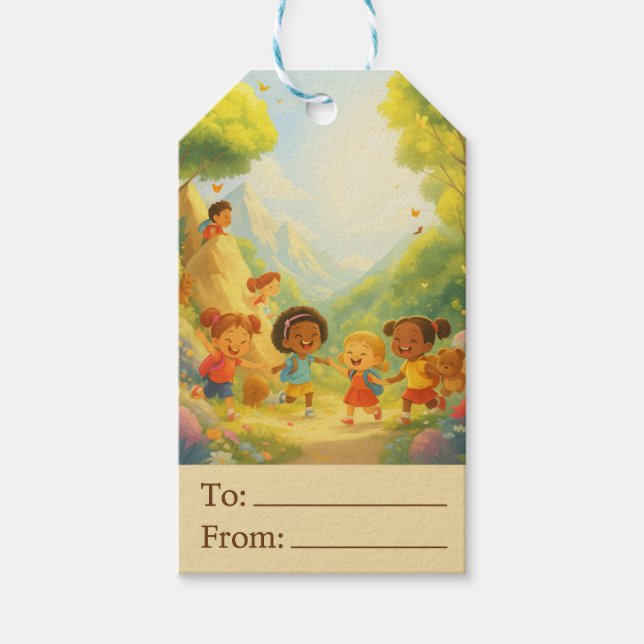 Étiquette Cadeau Aventure - Étiquette Enfants "De/ (Devant)