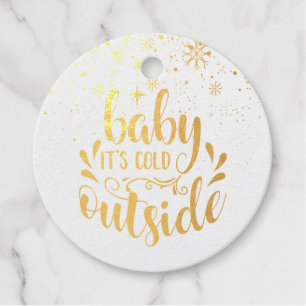 Étiquette-cadeau Baby It's Cold Outside Flocons de Neige Personnali