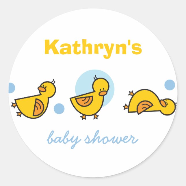 Étiquette cadeau Baby shower Duckies (Devant)