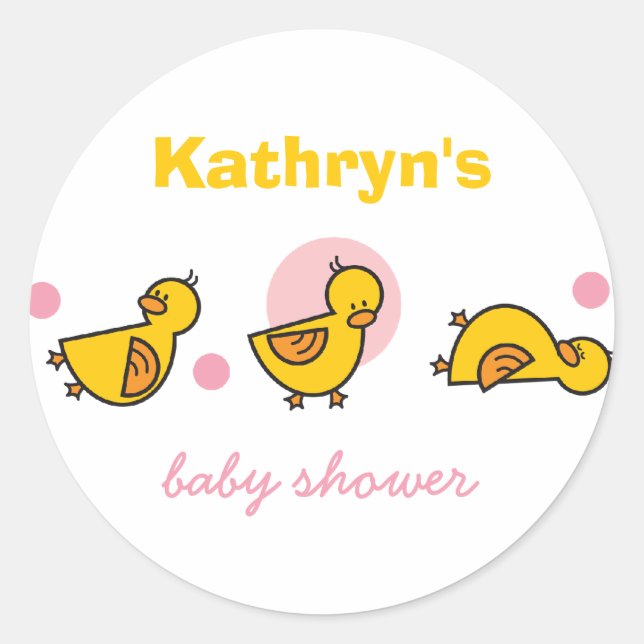 Étiquette cadeau Baby shower Duckies (Devant)