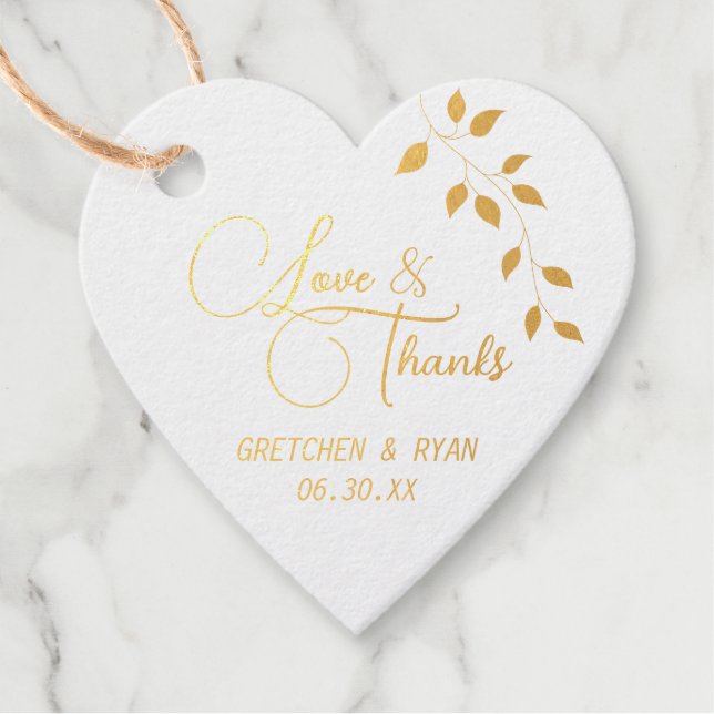 Étiquette-cadeau Balise Botanique Gold Foil + Sage Green Faver (Devant)