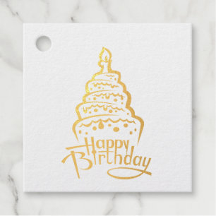 Étiquette-cadeau Balise Foil Favor Joyeux Anniversaire
