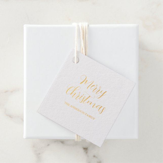 Étiquette-cadeau Balise Joyeux Noël Foil Favoriser (Avec boite)