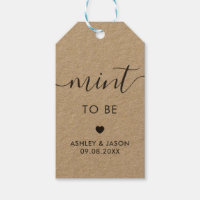 Étiquette cadeau, balise Mints Mariages, Kraft