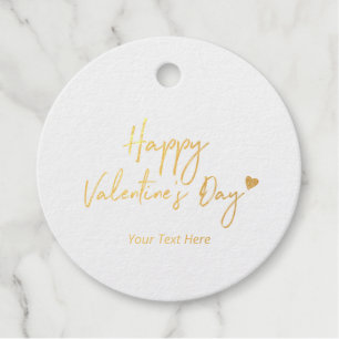 Étiquette-cadeau Balises cadeaux Heureuse Sainte-Valentin Gold Foil