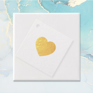 Étiquette-cadeau Balises de mariage de coeur simple