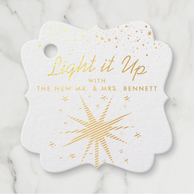 Étiquette-cadeau Balises de préférence du mariage Sparkler Light Up (Devant)