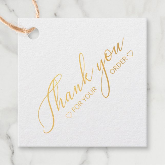 Étiquette-cadeau Balises de préférence Gold Foil pour Merci d'entre (Devant)