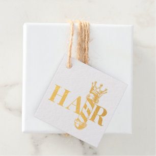 Étiquette-cadeau Barber Hair Shop King Crown Barber Pole Hair Salon