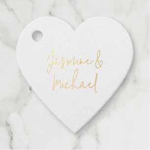 Étiquette-cadeau Beaux Noms De Couple De Calligraphie Chic 