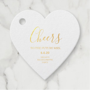Étiquette-cadeau Bonjour à l'avenir Mme Custom Bachelorette Foil