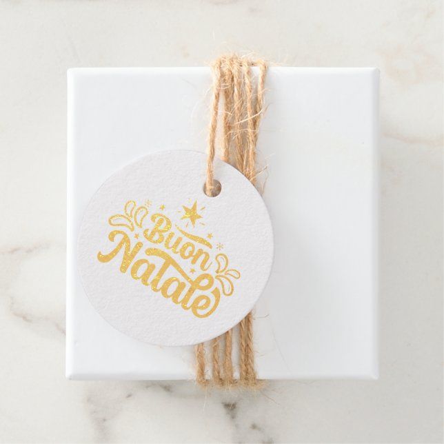 Étiquette-cadeau Buon Natale Gold (Avec boite)