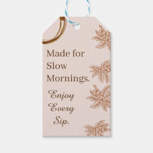 Étiquette Cadeau Café Rustique Citation Matins Len