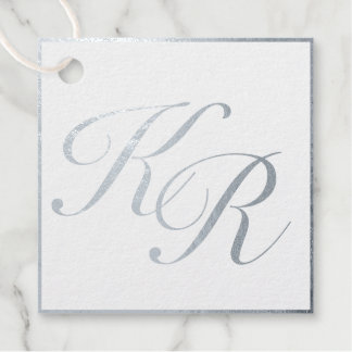 Étiquette-cadeau Calligraphie Elegant Luxe argent Mariage à huile