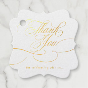 Étiquette-cadeau Calligraphie moderne or intemporel et mariage blan