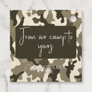 Étiquette-cadeau Camouflage Brun Terre et Tanné de Notre Camp