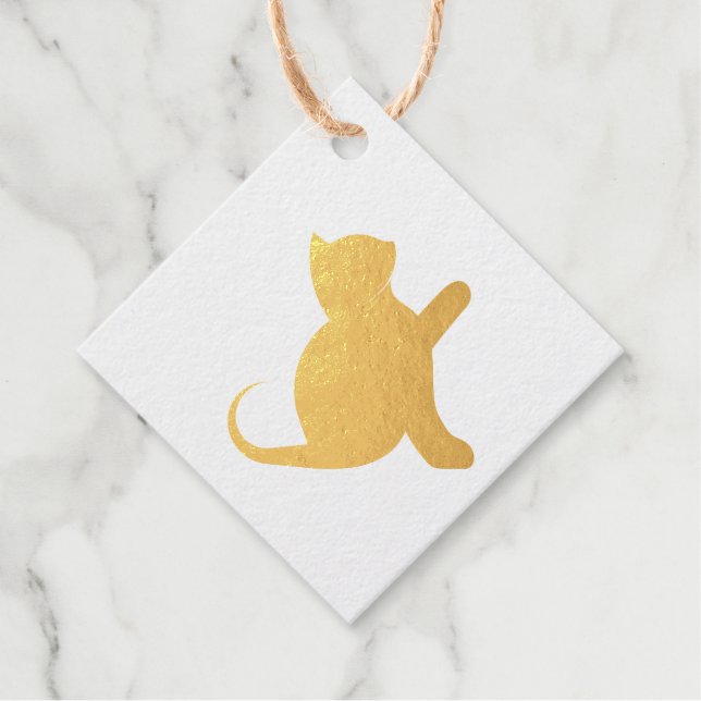 Étiquette-cadeau Cat dit bonjour (Devant)