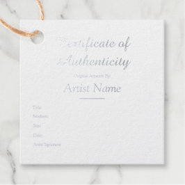 Étiquette-cadeau Certificat d'authenticité en or Carré customisé