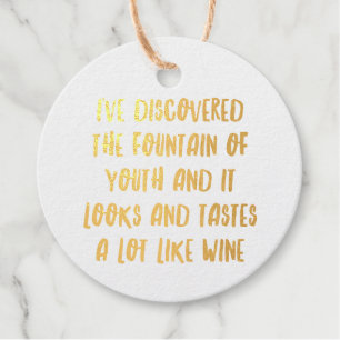 Étiquette-cadeau Citations de bar à vin Funny personnalisées IV