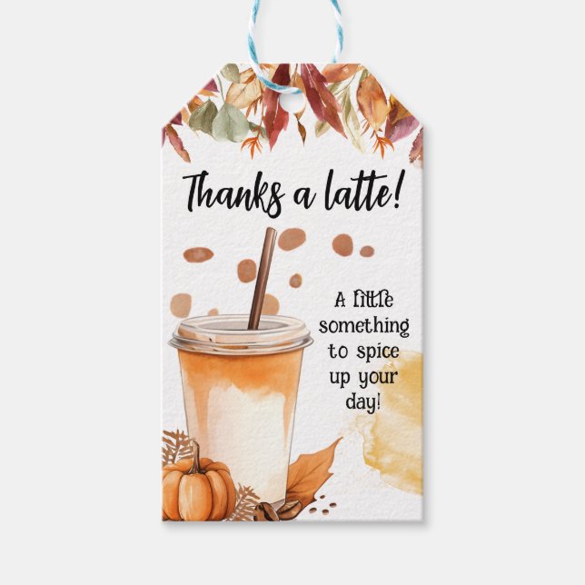Étiquette cadeau Citrouille d'automne Merci de fêt (Devant)