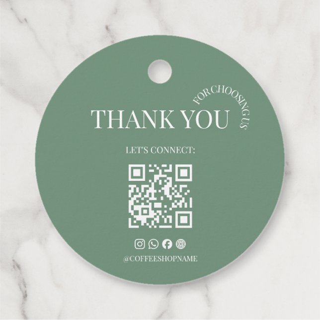 Étiquette Cadeau Code QR Merci pour Café (Dos)
