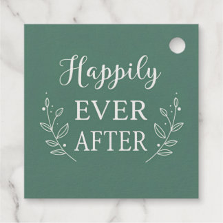 Étiquette-cadeau Conception de mariage « Pour toujours heureux » – 