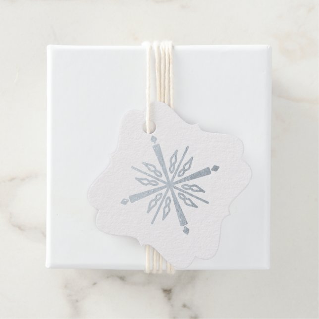 Étiquette-cadeau Créez votre propre flocon d'huile d'argent Orné (Avec boite)