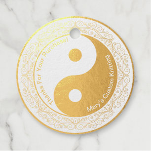 Étiquette-cadeau Custom Business merci Yin Yang Filigree