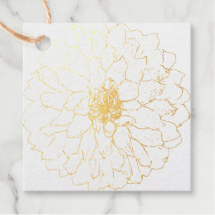 Étiquette-cadeau Dahlia dorée