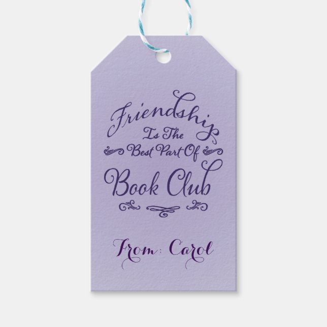 Étiquette cadeau d'amitié du club de livres (Devant)