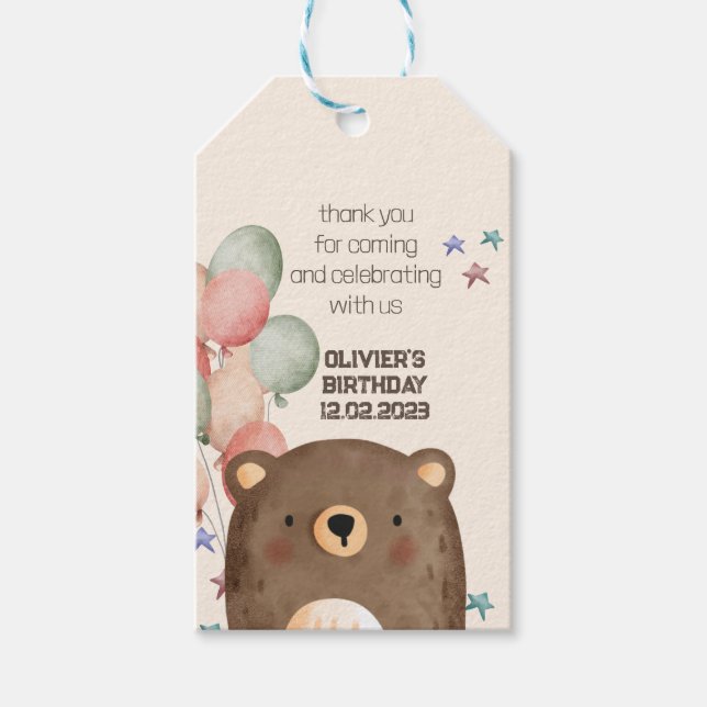 étiquette cadeau d'anniversaire d'anniversaire d'o (Devant)