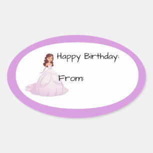 Étiquette cadeau d'anniversaire de fille Lavender