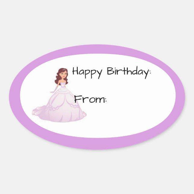 Étiquette cadeau d'anniversaire de fille Lavender (Devant)