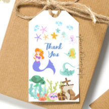 Étiquette cadeau d'anniversaire de la sirène