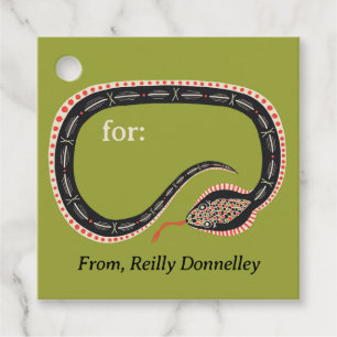 Étiquette cadeau d'anniversaire de Slither Snake