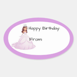 Étiquette cadeau d'anniversaire Lavender Princess