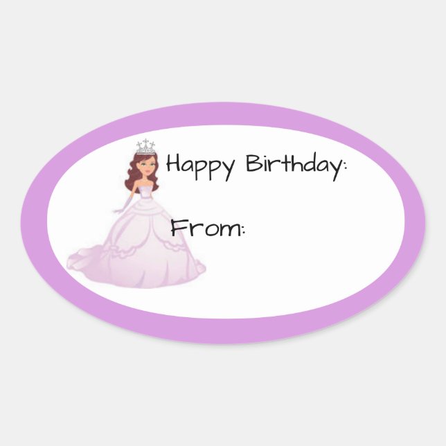 Étiquette cadeau d'anniversaire Lavender Princess (Devant)