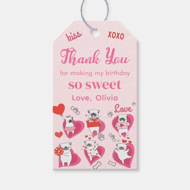 Étiquette cadeau d'anniversaire Sweetheart Valenti (Devant)