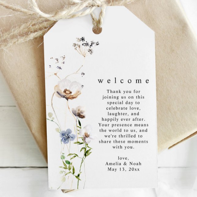 Étiquette cadeau de bienvenue du Mariage Fleur sau (Créateur téléchargé)