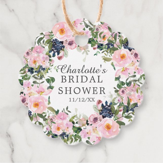 Étiquette cadeau de Blush Roses & Peonies pour la  (Dos)