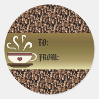 Étiquette cadeau de boîte de café