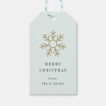 Étiquette cadeau de bordure de flocon de neige