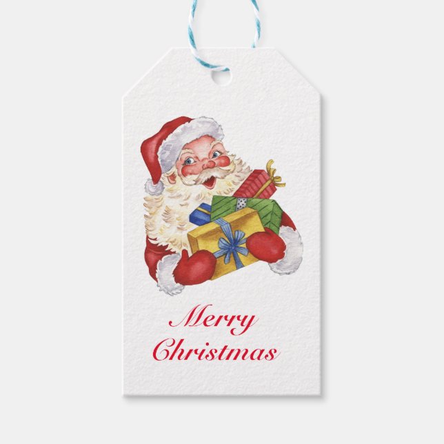 Étiquette cadeau de cadeaux de Noël à Père Noël vi (Devant)