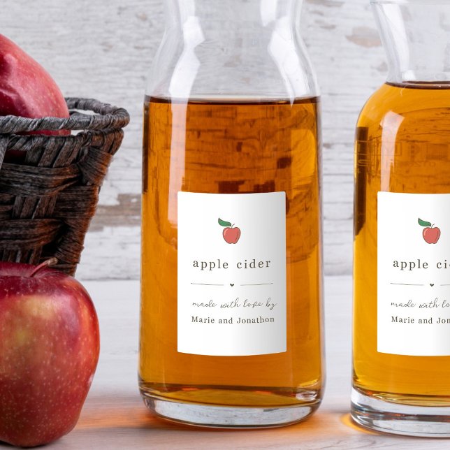 Étiquette cadeau de cidre de pomme fait maison (Créateur téléchargé)