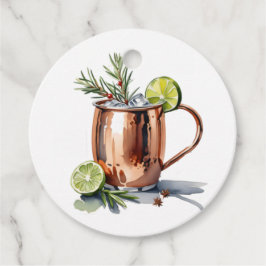 Étiquette cadeau de Cocktail de canneberge de Noël