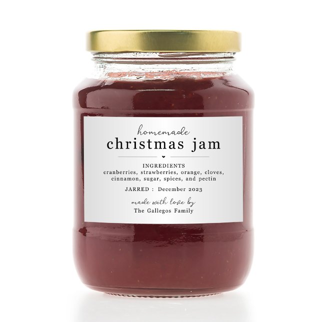 Étiquette cadeau de confiture de Noël fait maison (Créateur téléchargé)
