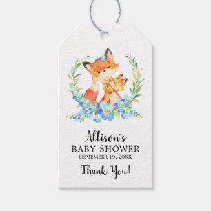 Étiquette cadeau de Favor pour maman et bébé Fox S