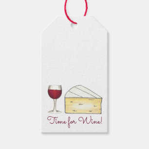 Étiquette cadeau de fromage blanc + vin rouge